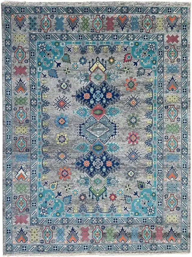 Alt view image 3 of 6 - Hand Knotted Wool NATURAL Gray Traditional Classic Malayer Collection Rug, Made in India