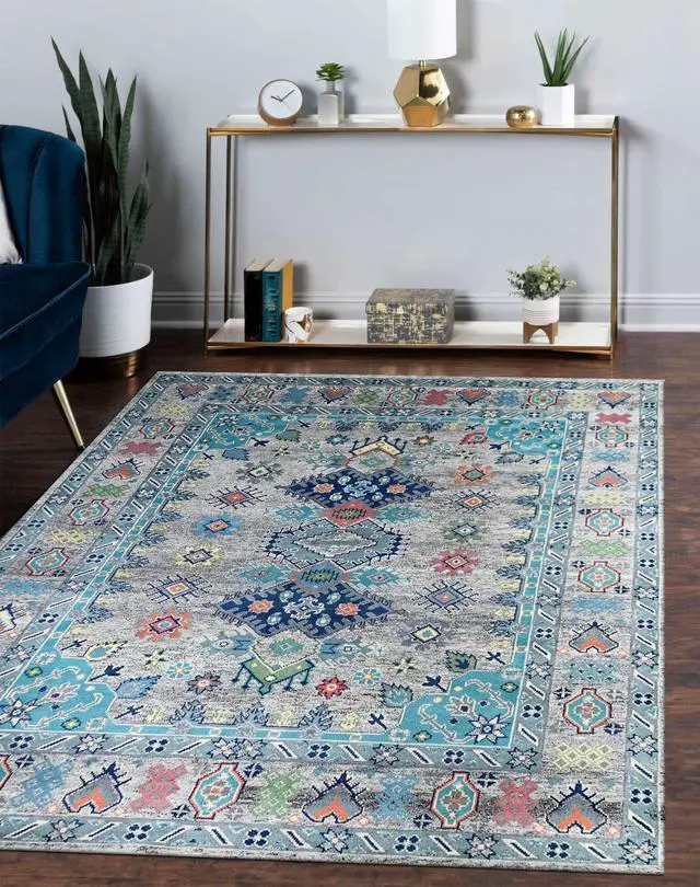 Main image of Hand Knotted Wool NATURAL Gray Traditional Classic Malayer Collection Rug, Made in India