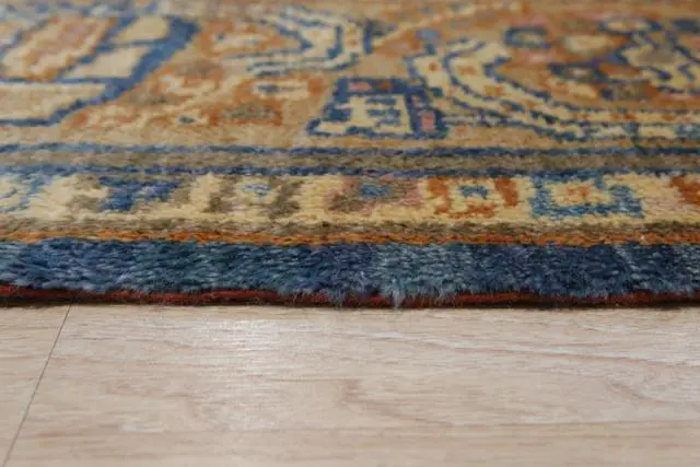 Alt view image 5 of 7 - Durable and Stylish Hand Knotted Wool P.Green / LT.FUSHIA Traditional Classic Kazak Collection Rectangular Area Rugs