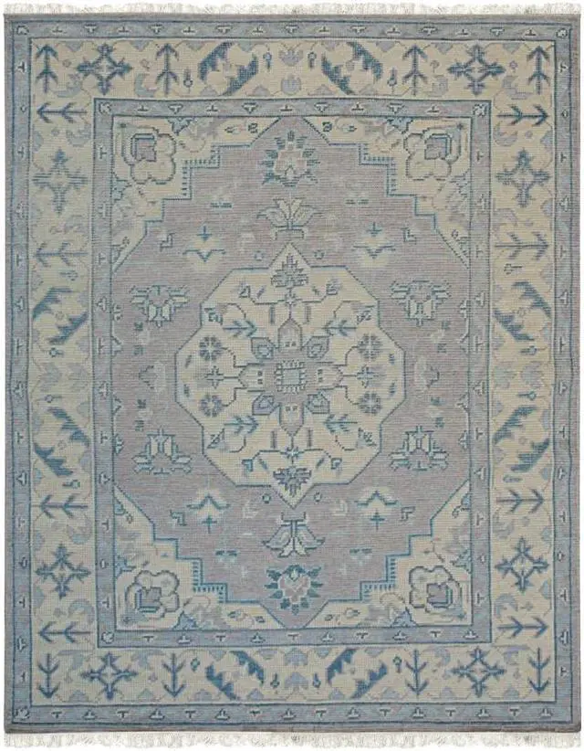 Alt view image 3 of 6 - Hand Knotted Wool Gray Traditional Oriental Heriz Rug, Made in India