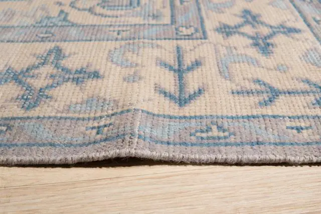 Alt view image 4 of 6 - Hand Knotted Wool Gray Traditional Oriental Heriz Rug, Made in India