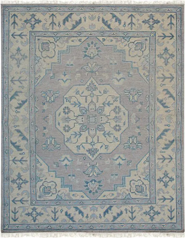 Alt view image 2 of 6 - Hand Knotted Wool Gray Traditional Oriental Heriz Rug, Made in India