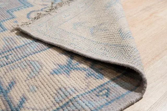 Alt view image 5 of 6 - Hand Knotted Wool Gray Traditional Oriental Heriz Rug, Made in India