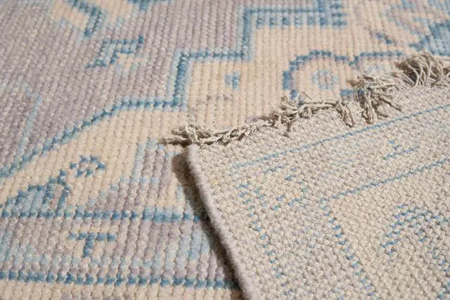 Alt view image 6 of 6 - Hand Knotted Wool Gray Traditional Oriental Heriz Rug, Made in India