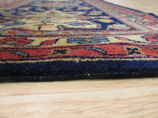 Alt view image 5 of 5 - Hand Knotted Wool Ivory Traditional Oriental Mohtasham Rug, Made in India