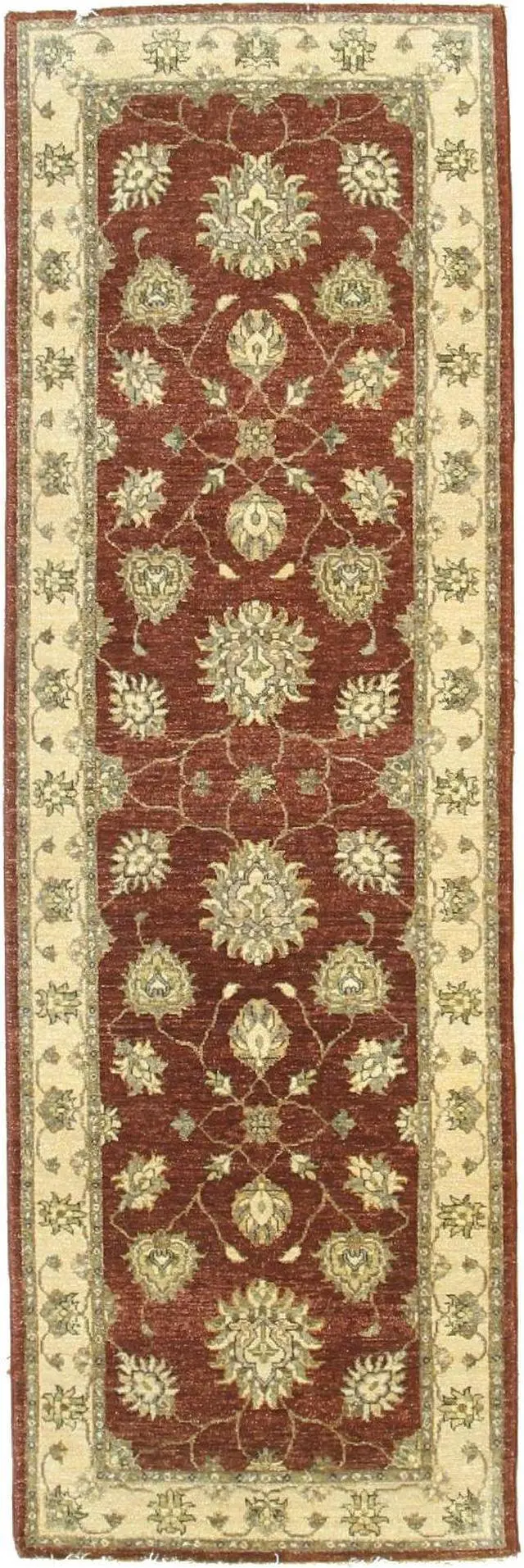 Alt view image 2 of 5 - Red/Ivory Hand Knotted Wool Traditional Oriental Agra Rug, Made in India