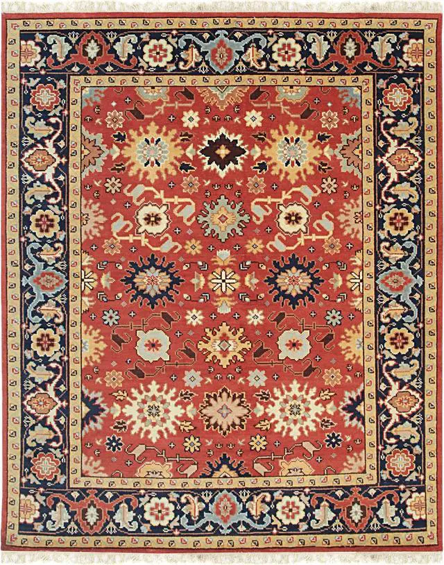 Alt view image 2 of 6 - Hand Knotted Wool Red Traditional Oriental Mahal Rug, Made in India