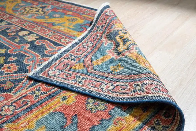 Alt view image 5 of 6 - Hand Knotted Wool Blue Classic Oriental Bidjar Rug, Made in India
