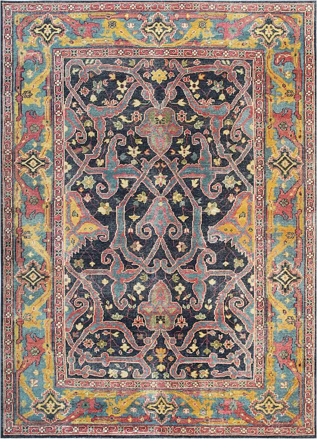 Alt view image 2 of 6 - Hand Knotted Wool Blue Classic Oriental Bidjar Rug, Made in India