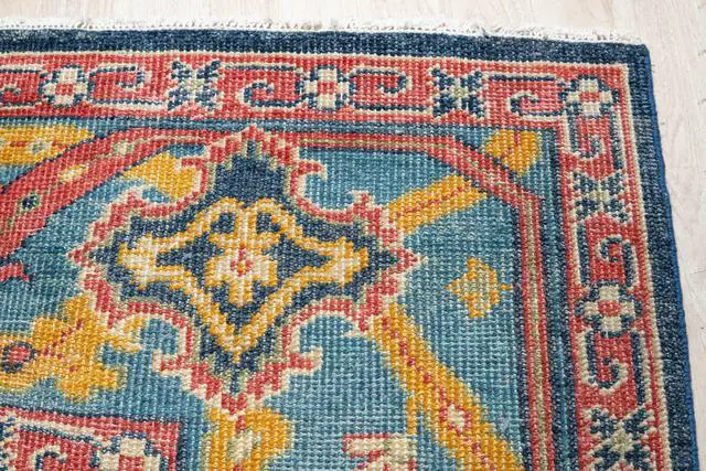 Alt view image 4 of 6 - Hand Knotted Wool Blue Classic Oriental Bidjar Rug, Made in India