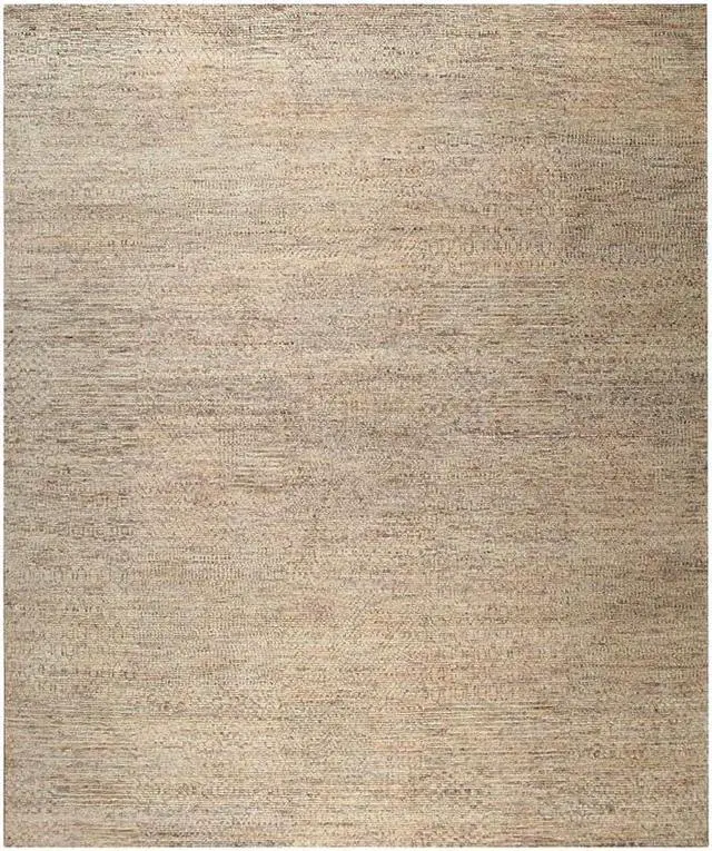 Alt view image 3 of 6 - Hand-Knotted Natural Silk Gold Mix Contemporary Solid Color Natural Silk Grass Design Rug, Made in India