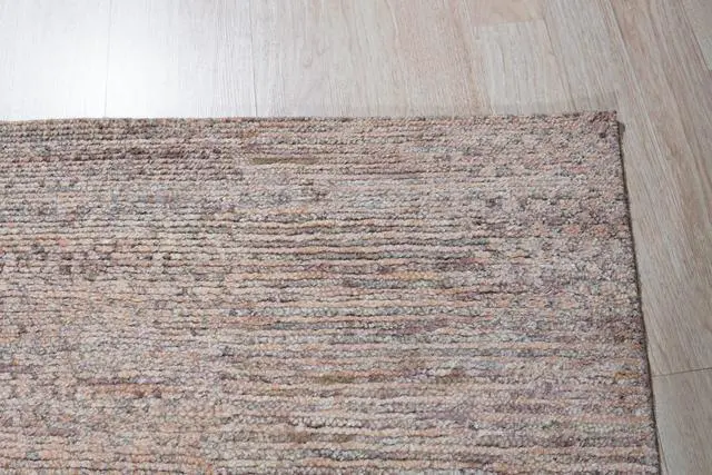Alt view image 4 of 6 - Hand-Knotted Natural Silk Gold Mix Contemporary Solid Color Natural Silk Grass Design Rug, Made in India