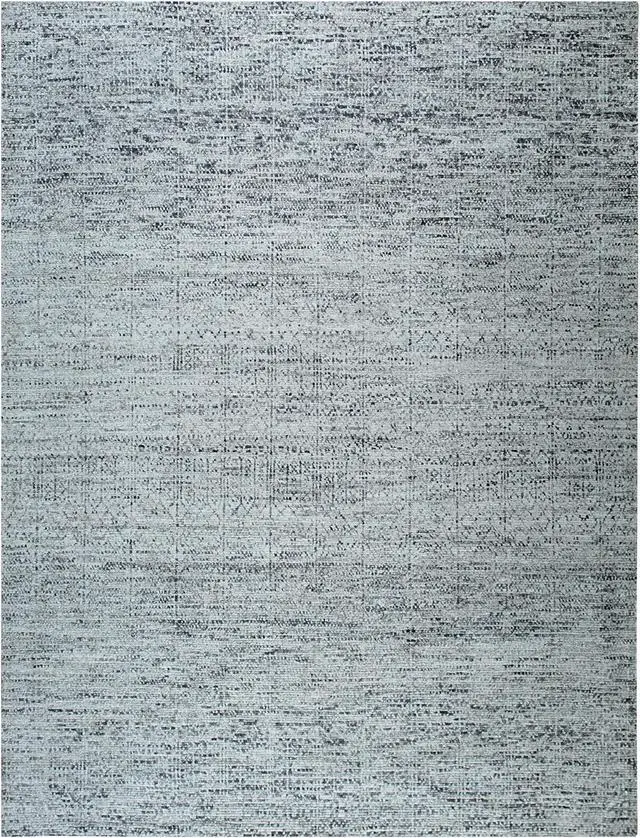 Alt view image 2 of 7 - Hand-Knotted Natural Silk Grey Mix Contemporary Solid Color Natural Silk Grass Design Rug, Made in India