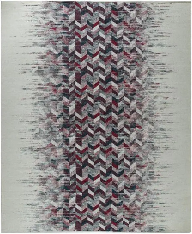 Alt view image 3 of 6 - Hand-Knotted Wool Multi Contemporary Modern Modern Flat Weave Rug