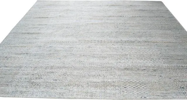 Alt view image 7 of 7 - Hand-Knotted Natural Silk Green Mix Contemporary Grass Natural Silk Grass Design Rug