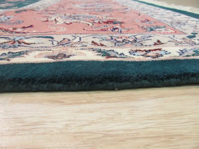Alt view image 5 of 5 - Hand Knotted Wool Green Traditional Oriental Pak-Persian Rug, Made in India