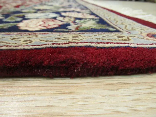 Alt view image 5 of 5 - Hand Knotted Wool Red Traditional Floral Pak-Persian Rug, Made in India