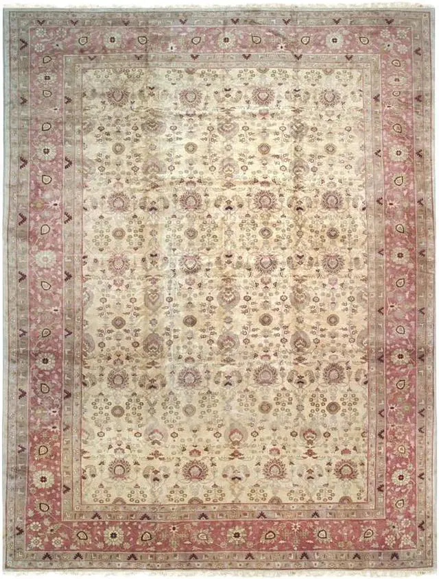 Alt view image 6 of 7 - Hand Knotted Wool Red Classic Oriental Tabriz Rug, Made in India