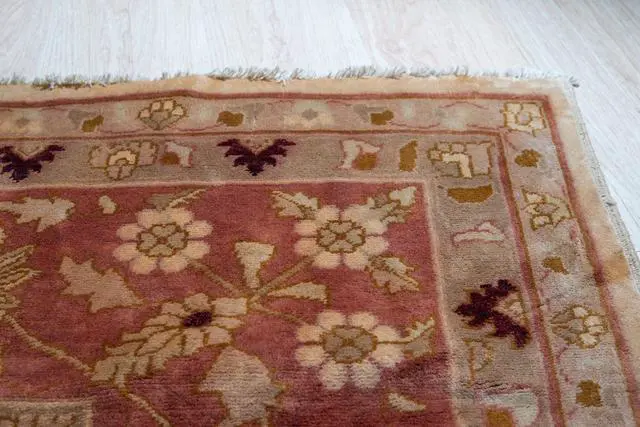 Alt view image 7 of 7 - Hand Knotted Wool Red Classic Oriental Tabriz Rug, Made in India