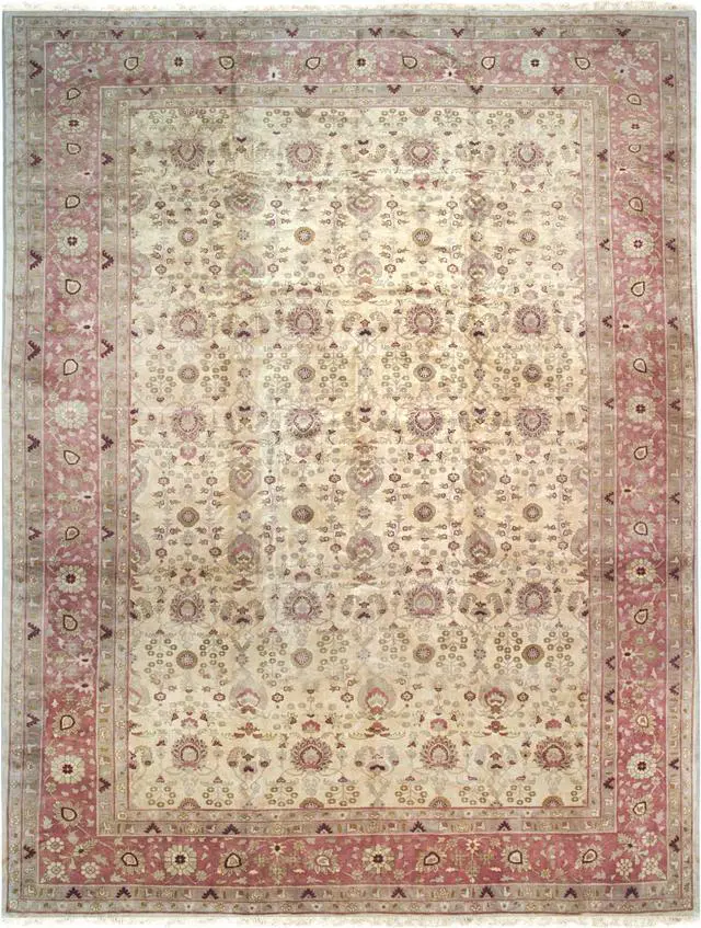 Alt view image 5 of 7 - Hand Knotted Wool Red Classic Oriental Tabriz Rug, Made in India