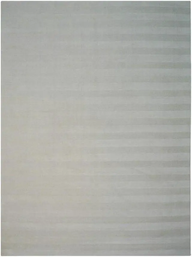 Alt view image 3 of 7 - Hand-Knotted Wool White Modern Contemporary Loop and Pile White Hand-Knotted Rug, Made in India
