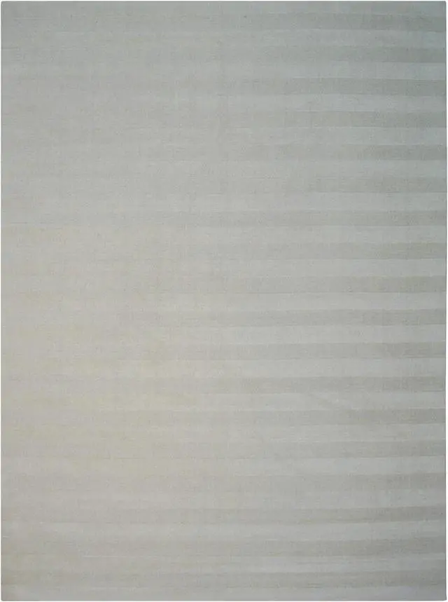 Alt view image 2 of 7 - Hand-Knotted Wool White Modern Contemporary Loop and Pile White Hand-Knotted Rug, Made in India