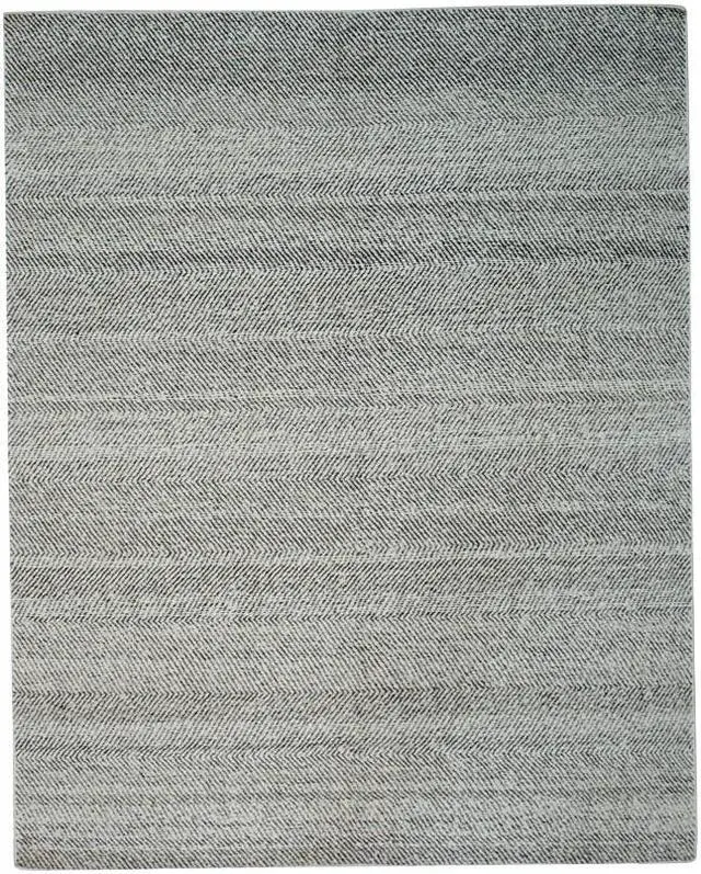 Alt view image 3 of 7 - Hand-Knotted Wool Natural White Modern Contemporary flatweave Rug, Made in India
