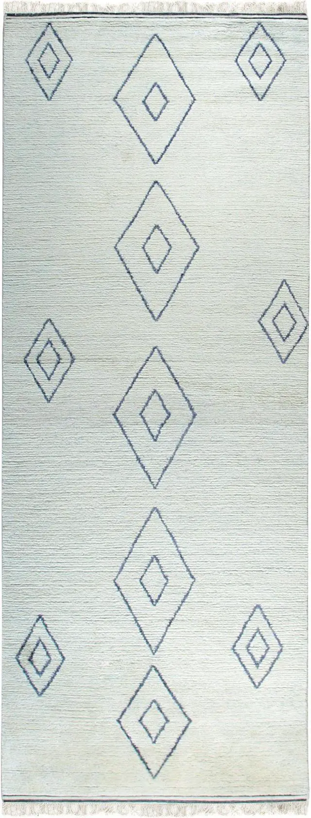 Alt view image 2 of 7 - Hand-Knotted Wool Ivory Modern Contemporary Moroccan Rug, Made in India