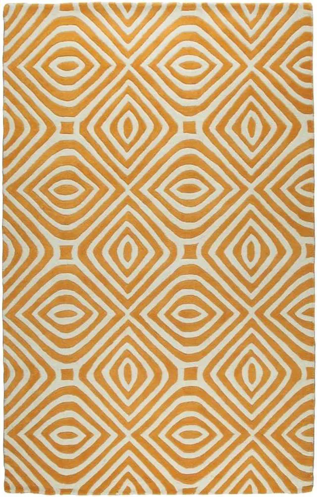 Alt view image 3 of 7 - Light Orange Modern Contemporary Modern Tufted Stripes Area Rug, Made in India