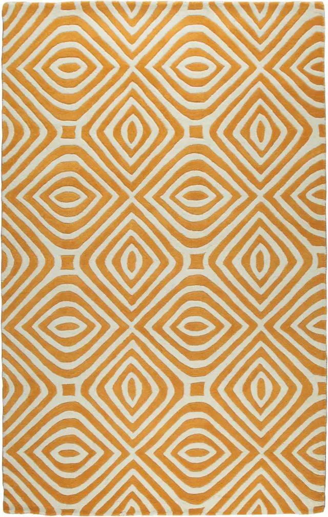 Alt view image 2 of 7 - Light Orange Modern Contemporary Modern Tufted Stripes Area Rug, Made in India