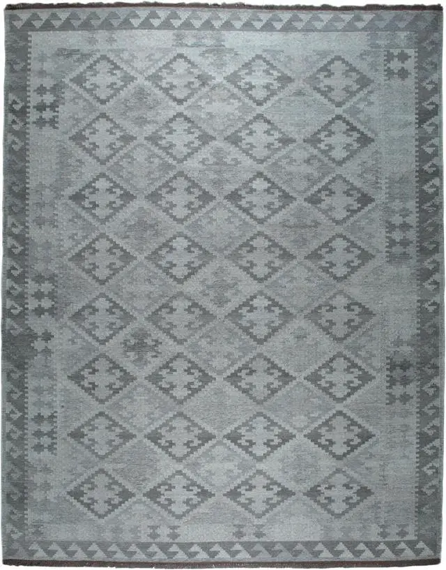 Alt view image 2 of 7 - Natural Grey Geometric Contemporary Modern Flat Weave Area Rug, Made in India