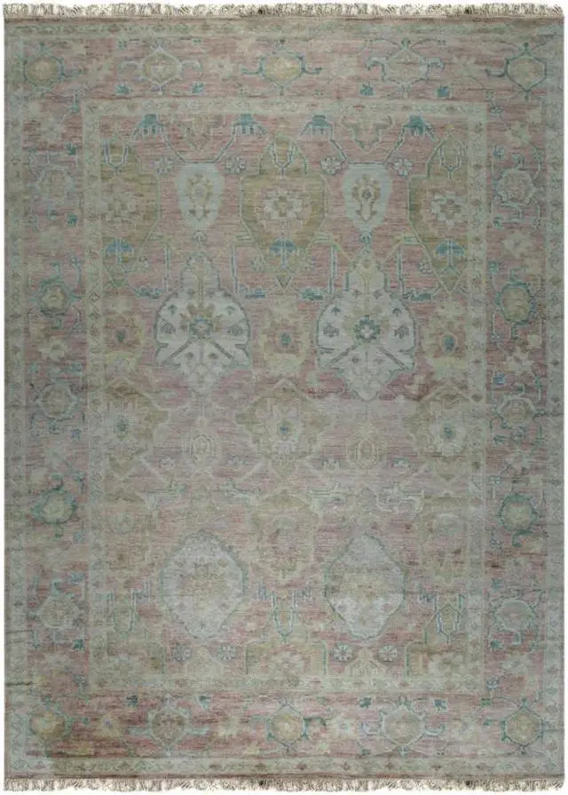 Alt view image 3 of 6 - Stylish and Elegant Pink Classic Oriental Oushak Hand-Tufted Wool Rectangle Area Rugs