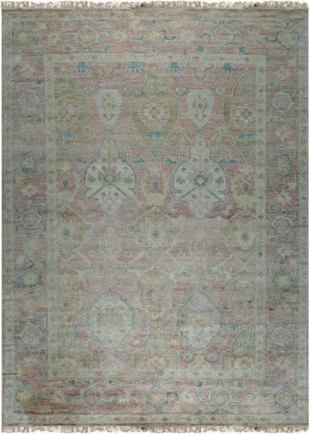 Alt view image 2 of 6 - Stylish and Elegant Pink Classic Oriental Oushak Hand-Tufted Wool Rectangle Area Rugs