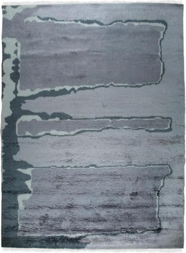 Alt view image 6 of 6 - Purple Contemporary Abstract Art Deco Area Rug, Made in India