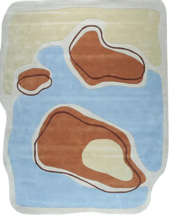 Alt view image 2 of 6 - Durable and Stylish Blue Hand-Tufted Wool Contemporary Modern Rectangular Area Rugs