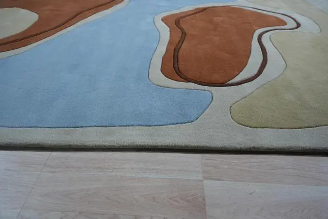 Alt view image 3 of 6 - Durable and Stylish Blue Hand-Tufted Wool Contemporary Modern Rectangular Area Rugs