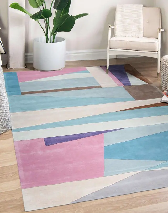 Main image of Abstract - Multicolored Spectrum Wool Area Rug