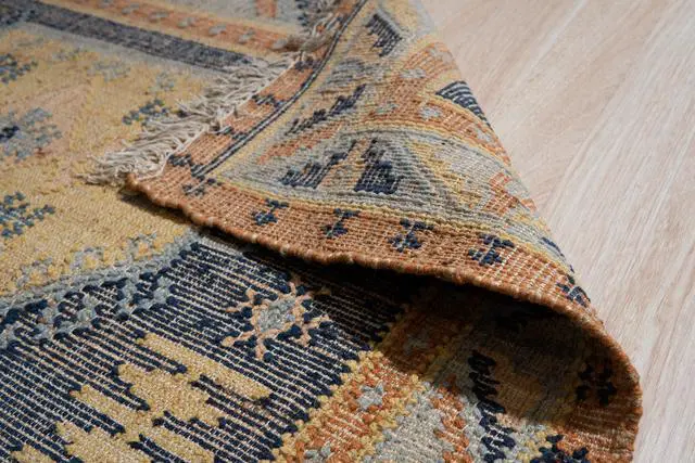 Alt view image 2 of 6 - Vintage Blue Medallion Kilim Rug
