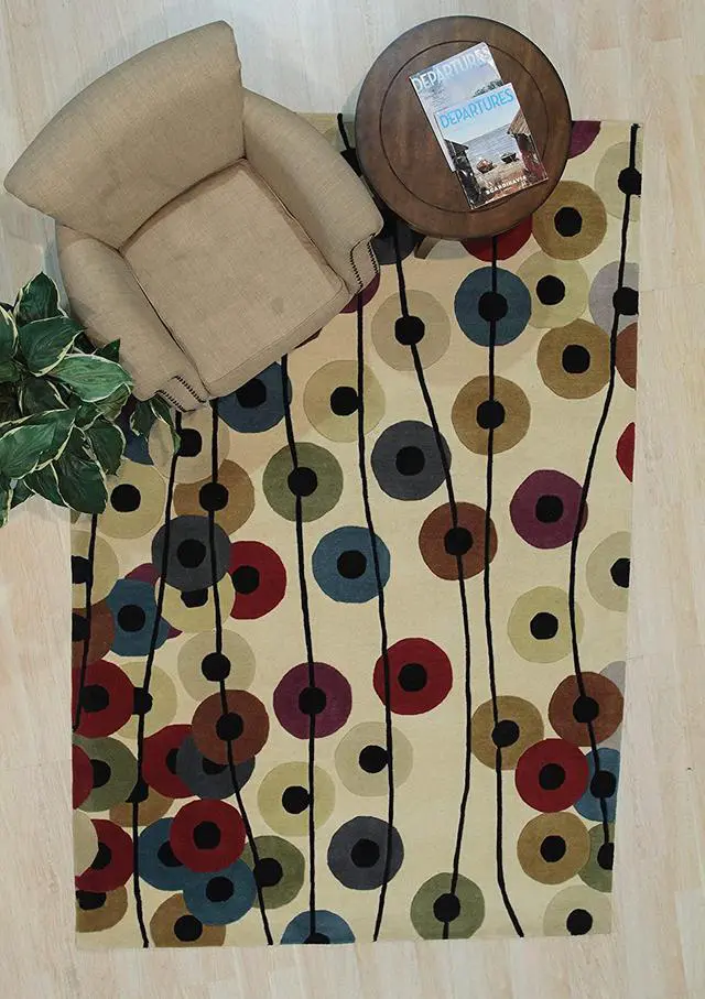 Alt view image 4 of 4 - Hand-Tufted Wool MIX Transitional Stripe Modern Tufted Rug, Made in India