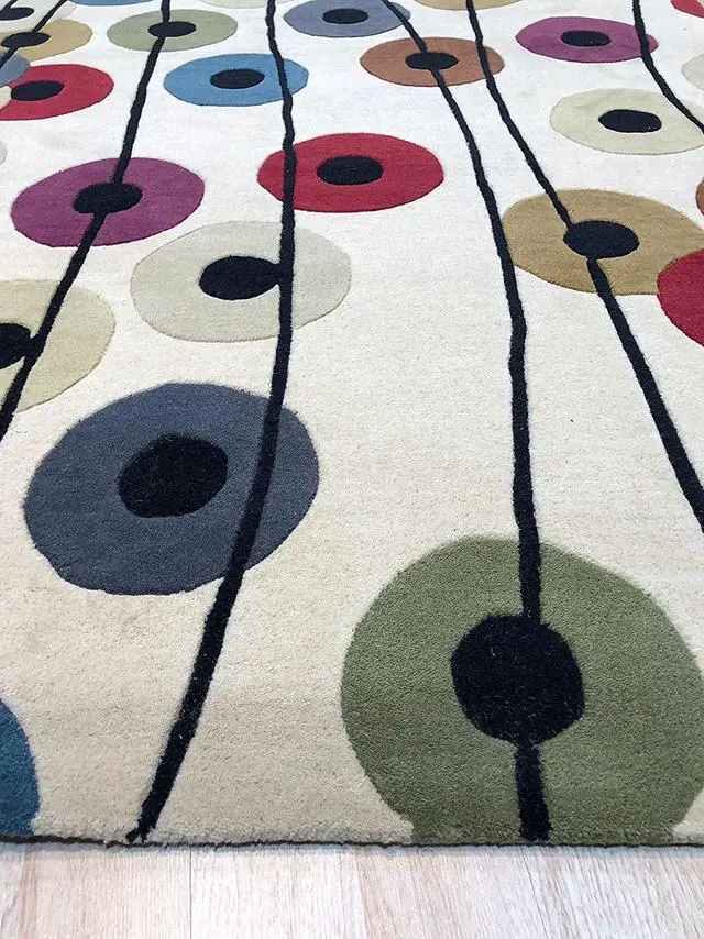Alt view image 3 of 4 - Hand-Tufted Wool MIX Transitional Stripe Modern Tufted Rug, Made in India