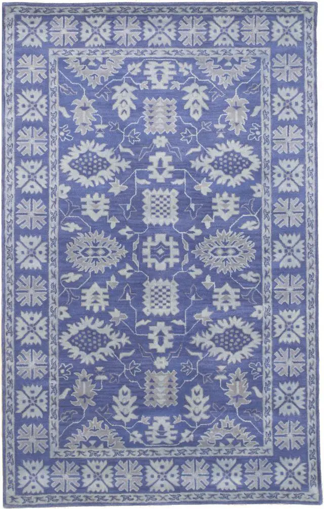 Alt view image 2 of 7 - Hand-Tufted Wool Blue Traditional Oriental Overdyed Rug, Made in India