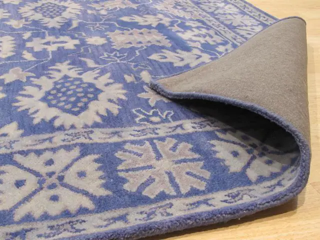 Alt view image 4 of 7 - Hand-Tufted Wool Blue Traditional Oriental Overdyed Rug, Made in India