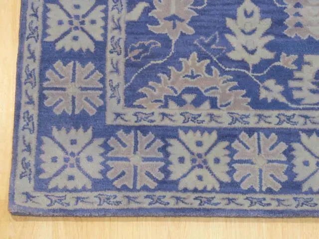 Alt view image 5 of 7 - Hand-Tufted Wool Blue Traditional Oriental Overdyed Rug, Made in India