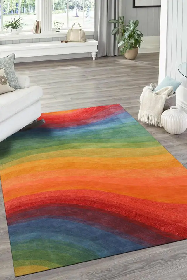 Main image of Hand-Tufted Wool Lollipop Contemporary Abstract Desertland Rug, Made in India