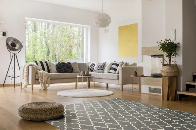 Main image of EORC DM12GY56X8 Handmade Wool Reversible Modern Moroccan Kilim Rug, 5'6 x 8', Gray