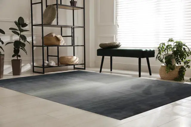 Alt view image 6 of 6 - Handmade Wool Gray Transitional Stripe Horizon Rug, Made in India
