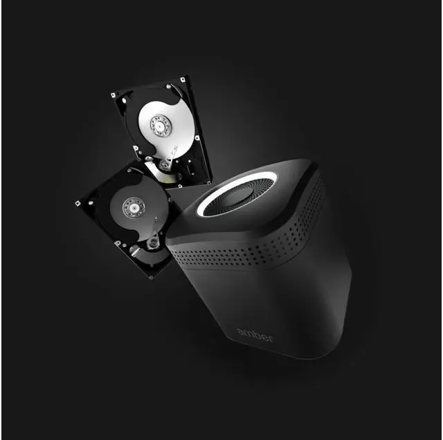 Alt view image 7 of 7 - Renewed AmberPRO All-in-One Smart Personal Cloud Storage + AC2600 Wireless Router 1TB x2 (2TB Raw)