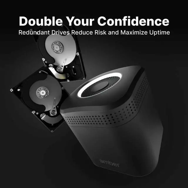 Alt view image 7 of 7 - AmberPRO Personal Cloud Storage Device + AC2600 WiFi router. Dual 2TB hard drives with RAID 1 or optional 4TB with RAID 0. Plex and Home Assistant. IOS/Android/Windows/Mac compatible. AM1211-2TB