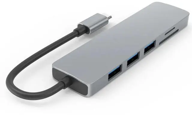 Alt view image 4 of 6 - Usb C Hub  Adapter To USB3.0 8K HDMI-compatible PD TF/SD Card Charging Port Converter for Mackbook LaptopColor: Grey (type c to hdmi)