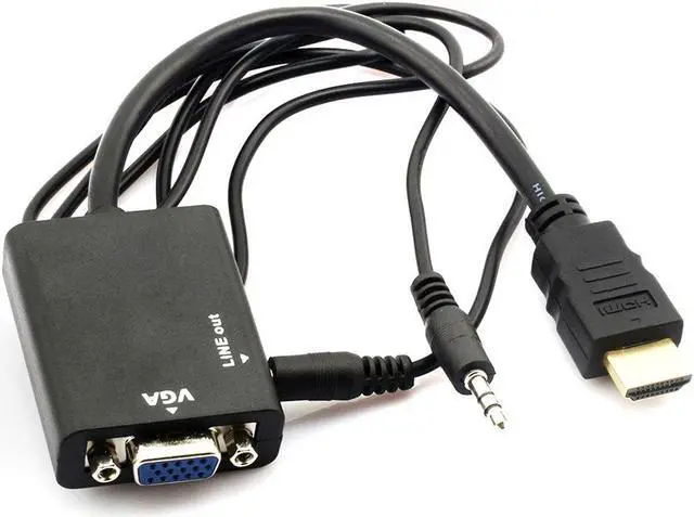 Main image of 1080P HDMI-compatible to VGA Converter HD2VGA Digital to Analog Video Audio Converter Cable for Xbox 360 PS3 PS5 Laptop TV BoxLength: <=0.5m (0.5m and below)
Color: Black (with audio)